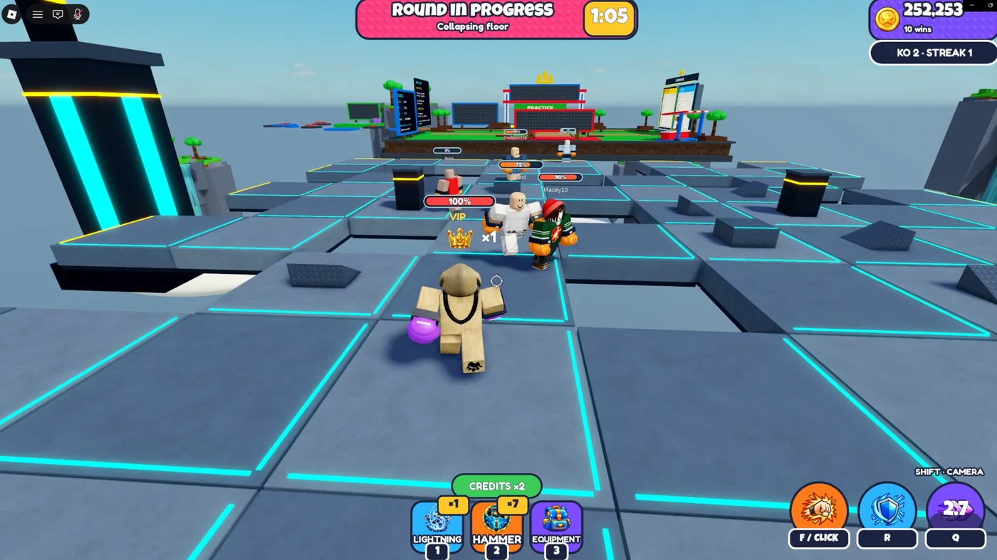 Everyone Must Fall collapsing floor gameplay