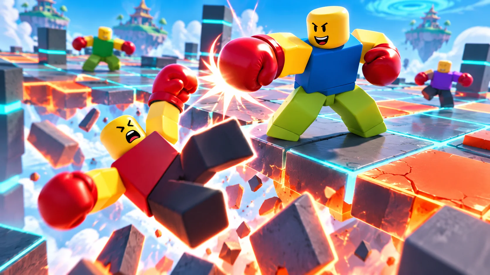 Stylized knockout gameplay artwork